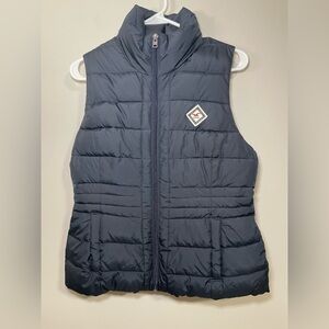 Hollister Navy Women's Sherpa Lined Puffer Vest
